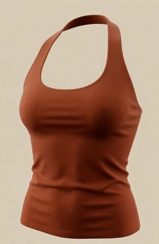 Chic Halter Top - Rust