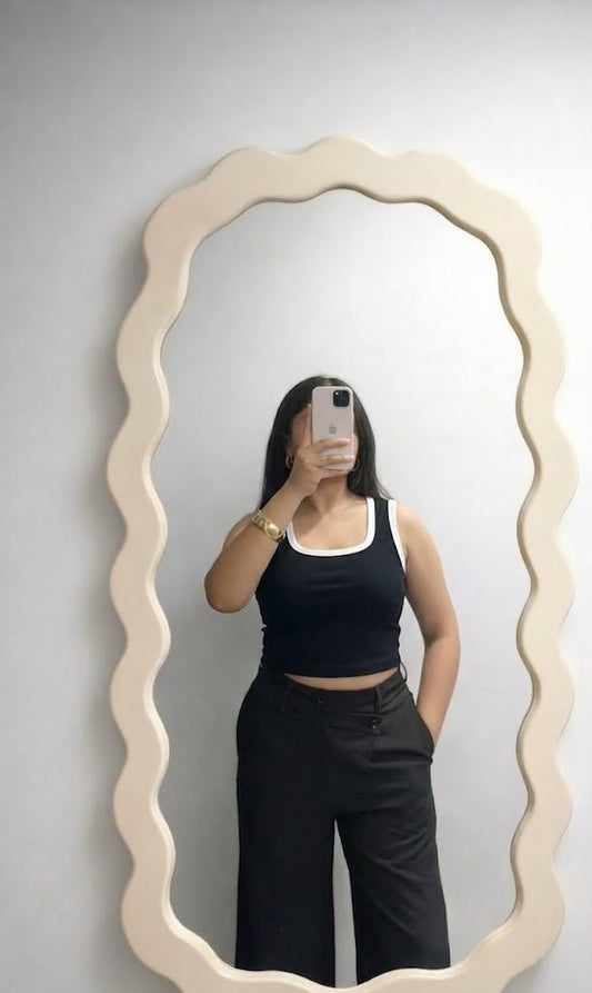 Contrast Tank Top - Black