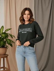 California Vibes Crop Sweatshirt – Bottle Green  Cozy Pre-Winter Style