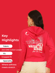 Sunset Zipper Crop Hoodie – Aesthetic Streetwear in 3 Colors