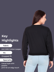 Leisure 1998 Black Crop Sweatshirt – Retro Streetwear for Pre-Winter