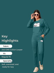 Lazy Panda Looper Coord Set – Premium Pre-Winter Cotton Co-Ord for Streetwear Comfort