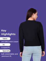 Barbie Navy Crop Sweatshirt – Bold Streetwear for Pre-Winter