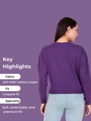 Weekend Collective Purple Crop Sweatshirt – Cozy Luxe Streetwear