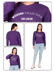 Weekend Collective Purple Crop Sweatshirt – Cozy Luxe Streetwear