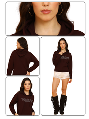 Maison Crop Hoodie – Luxe Streetwear Comfort in Wine