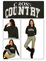 Cross Country Crop Hoodie – Sporty Streetwear Energy in Bottle Green