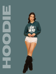 Good Energy Crop Hoodie – Vibrant Streetwear in Peacock Blue