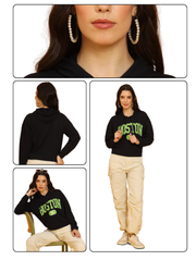 Boston Crop Hoodie – Navy Blue Streetwear Essential