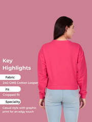 Paris Hot Pink Crop Sweatshirt – Bold Statement Streetwear