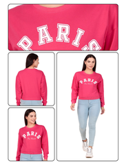 Paris Hot Pink Crop Sweatshirt – Bold Statement Streetwear