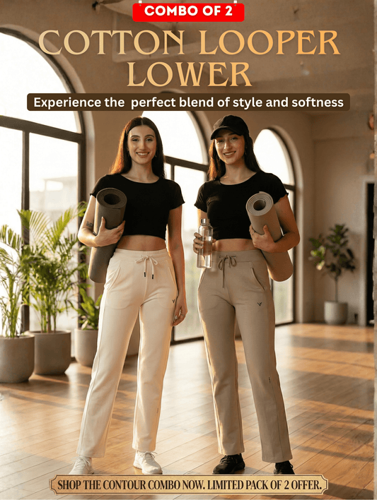 ContourFlex Cotton Looper Lowers Combo | Flow Series Edition - Pack of 2