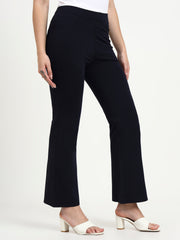 BELL BOTTOM JEGGING In Navy| Retro Chic Comfort with Modern All-Season Stretch