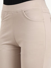 BELL BOTTOM JEGGING In Fawn | Retro Chic Comfort with Modern All-Season Stretch
