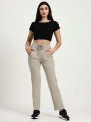 Sand Beige Cotton Looper Lowers | Contour Series – Premium Comfort Wear