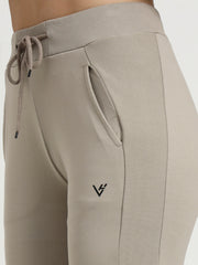 Sand Beige Cotton Looper Lowers | Contour Series – Premium Comfort Wear