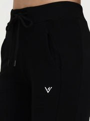 Black Cotton Looper Lowers | Contour Series – Premium Comfort Wear