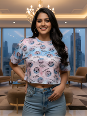 CANDY SMILE Crop Tee | Playful Vibes Crafted for Everyday Chic Comfort