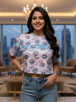CANDY SMILE Crop Tee | Playful Vibes Crafted for Everyday Chic Comfort
