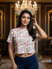 HAPPY VIBES Crop Tee | Positive Energy Meets Effortless Everyday Comfort