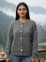 KNITTED FLOWER Premium Winter Sweater | Timeless Cozy Comfort