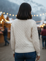 KNITTED FLOWER Premium Winter Sweater | Timeless Cozy Comfort