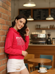 Futuristic Crop Hoodie – Hot Pink Streetwear Essential