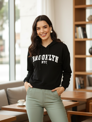 Brooklyn Crop Hoodie – Urban Streetwear Essential for Pre-Winter
