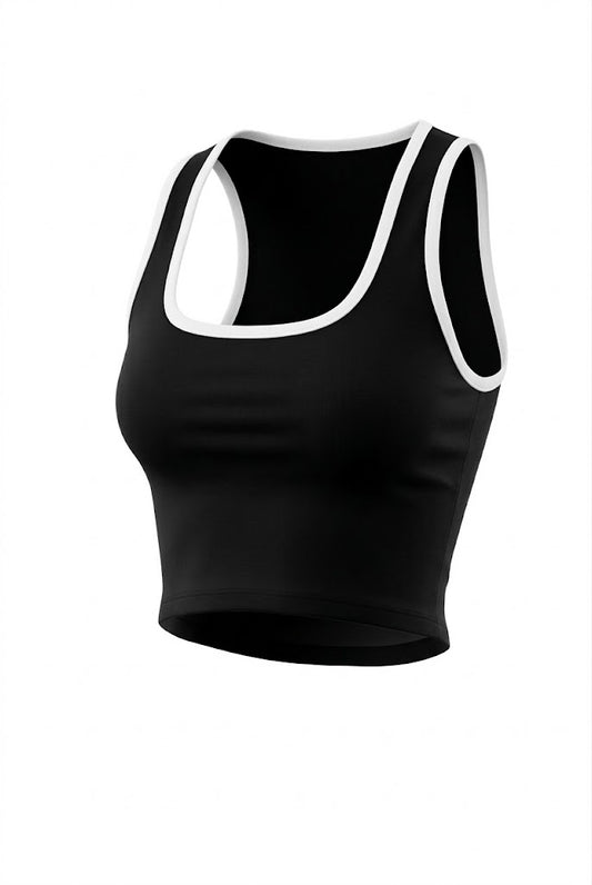 Contrast Tank Top - Black