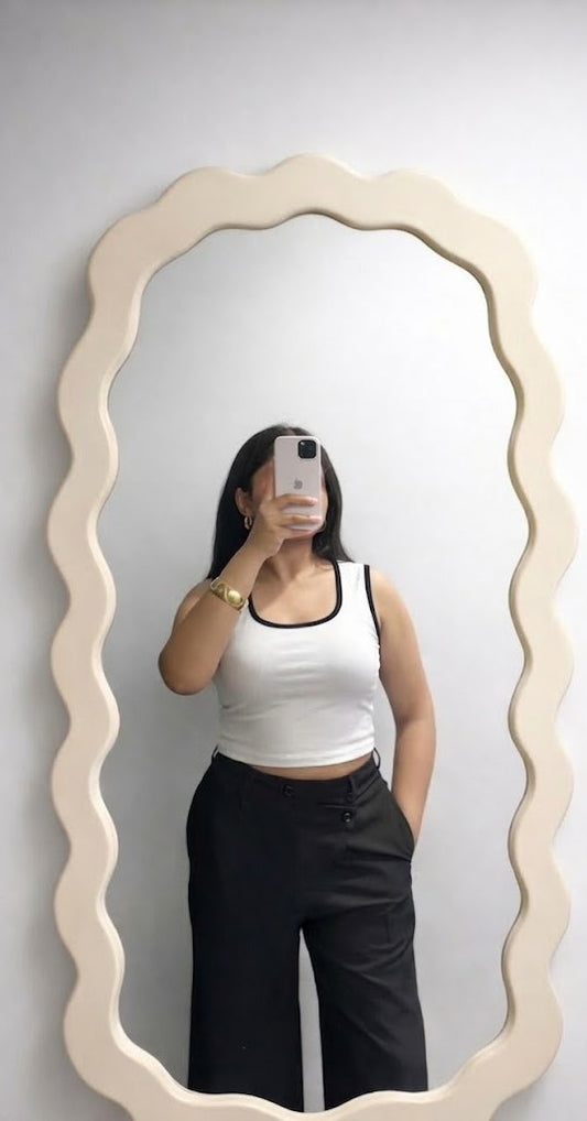 Contrast Tank Top - White